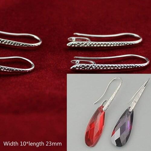 10*23mm 100pcs 925 Sterling Silver Jewelry DIY Accessories 925 Silver Matte Hook For Necklace Findings & Components PJ017