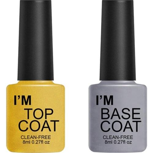 2019 1 Bottle UV Gel Nail Polish Long Lasting Top/Base Coat Soak Off Gel Varnish for Manicure Pedicure Make Up Nail Art