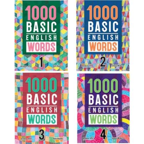 4 Books/Set 1000 Basic English Words Level 1-4 Primary School Common English Words Dictionary Book