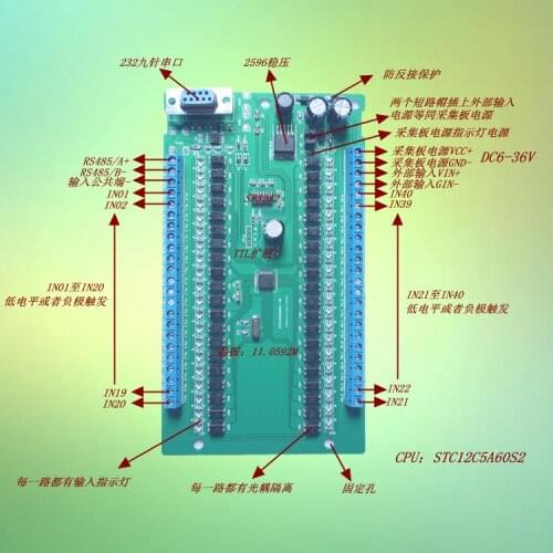 40-channel RS485 Input Module Modbus RTU Serial Port Input IO Expansion Remote IO Switch