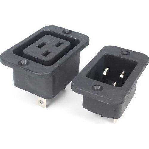 AC 250V 16A IEC 320 C19 C20 Panel Mount Plug Connector Socket