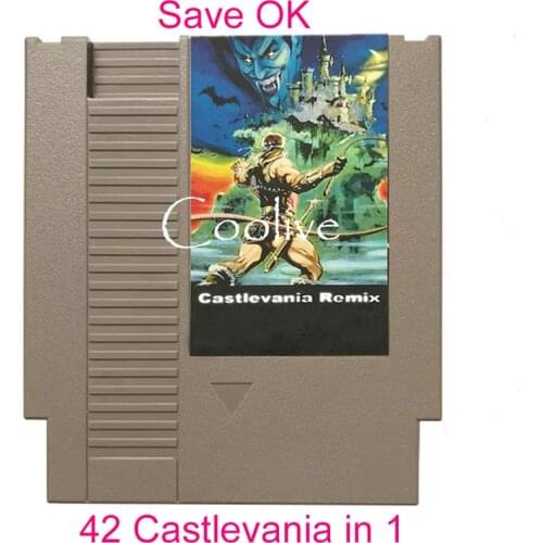 Battery Save Castlevania All in 1 Compilation Cartridge Card 42 in 1 60 Pin 72pin Game Cartridge for 8 bit Video Game Console