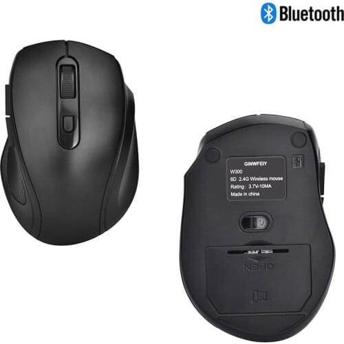 USB Wireless Mouse 1600DPI Adjustable Receiver Optical Computer Mouse 2.4GHz Ergonomic Mice For Laptop PC With 6 Buttons Mouse