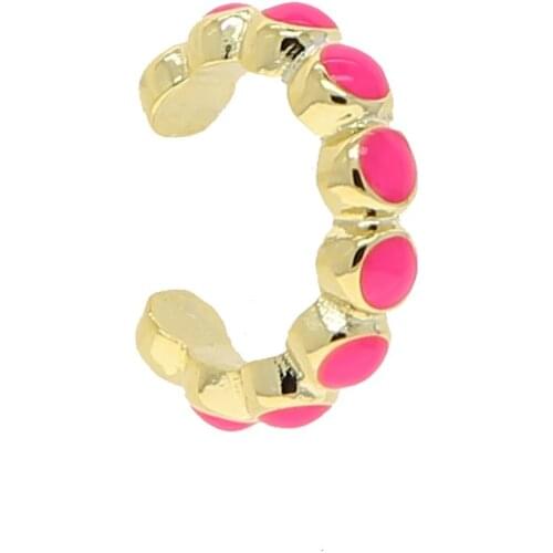 European France style Sparkling Ear Cuff Single small dot Ear Cuff 1pcs rainbow color enamel Ear Cuff Gold Women Jewelry