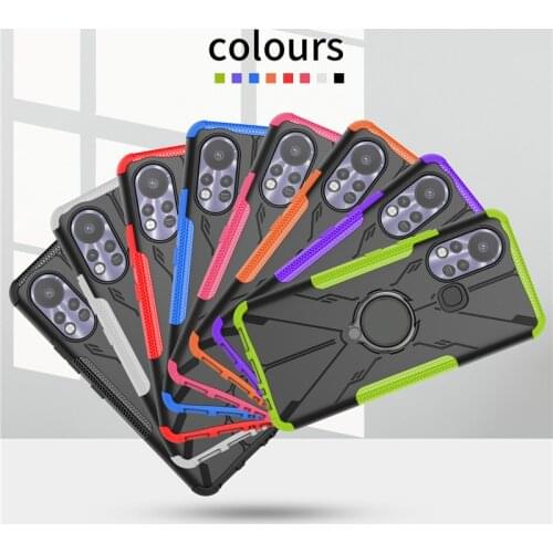 Shockproof Case For Infinix Hot 10 Lite Ring Holder Armor Bumper Cover Protective Back Phone Cases For Infinix Hot 10 Play Funda