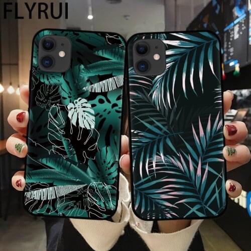 For iPhone 12 Pro Case Retro Banana Leaf Flower Phone Case For iPhone 12 Mini 11 Pro Max XR XS Max 7 8 Plus Soft TPU Cover Coque