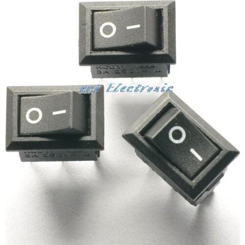 Black rocker switch 3p 2 files imported power switch 14.5MM*10MM 3A/250V