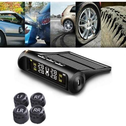 Dropshipping!!TPMS Monitor Wireless Solar Power ABS Professional Auto Security Alarm Tire Pressure Control System for Motorcycle