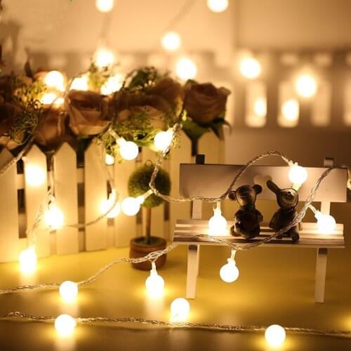 String lights battery-powered style round bead lights small ball lights outdoor indoor bedroom window Christmas tree decoration