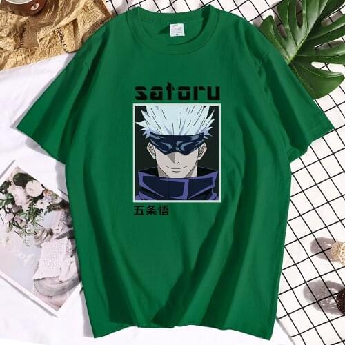 Cotton Satoru Gojou Satoru Gojo Print T Shirt Men Loose Branded Tees Shirts Print Tshirts Vintage Crewneck T-shirt Mens