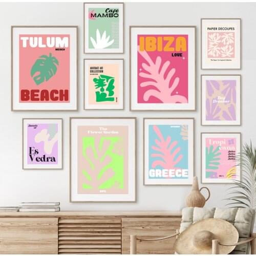 Monstera Colorful Leaf Quotes Abstract Wall Art Canvas Painting Nordic Posters And Prints Wall Pictures For Living Room Decor