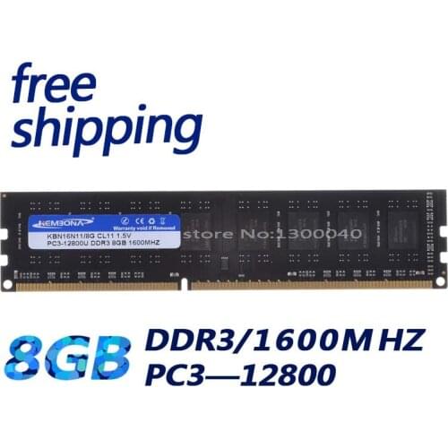 KEMBONA free shipping best price full compatible for all motherboard DDR3 1600mhz PC3-128000 ddr3 8GB