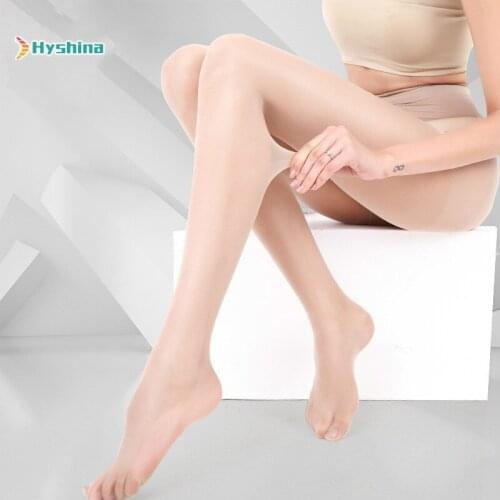 Womens Panty Socks with Super Thin Silk Crotch