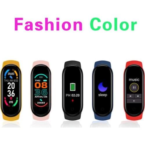 HOT! M6 Smart Bracelet Watch Fitness Tracker Heart Rate Blood Pressure Monitor Color Screen Smart Bracelet For Mobile Phone