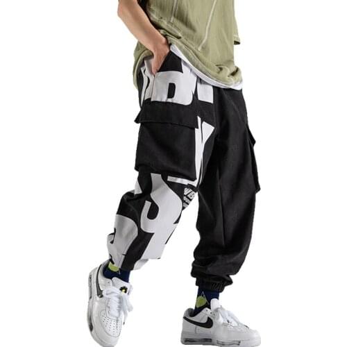 Mens Cargo Pants 2021 Multi Pockets Joggers Hip Hop Sweatpants Japanese Streetwear Wide Leg Trousers