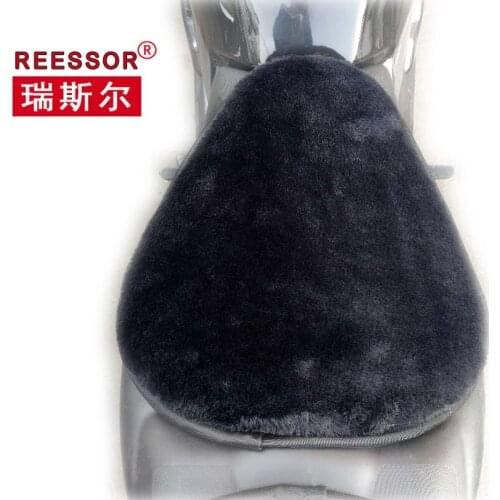 REESSOR Motorcycle Seat Cushion 100% Natural Sheep Fur Cushion Wool Sponge Warm Vehicle Winter Soft and Comfortable Seat Covers