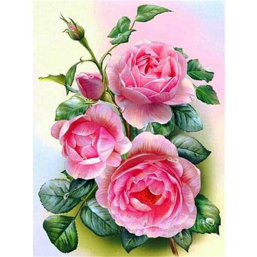 Flower DIY 11CT Cross Stitch Embroidery Kits Needlework Craft Set Printed Canvas Cotton Thread Home Decoration Design