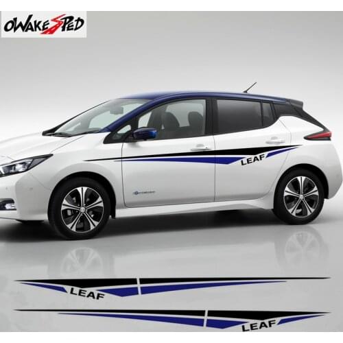 1set Car Body Sticker Sport Stripes Both Side Waist Line Decor Decal For Nissan Leaf Auto Door Exterior Accessories Vinyl Decals