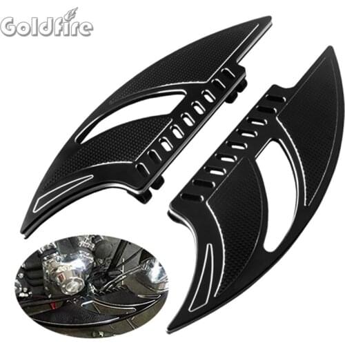 Motorcycle Front CNC Deeply Cut Driver Stretched Floorboards Footrest For Harley Road Glide Road King Street Glide