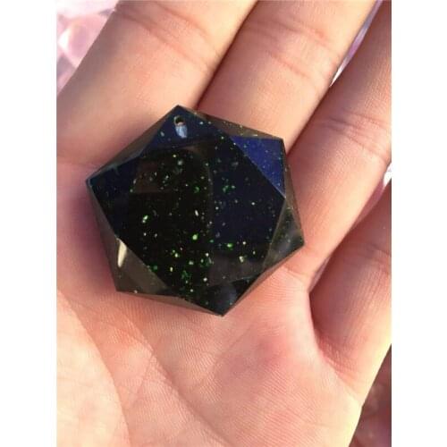 Natural green sand stone pendant, large satellite pendant, DIY jewelry green sand stone pendant