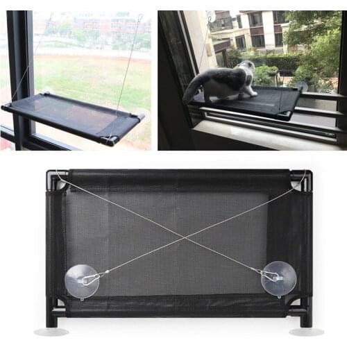 66x40cm Hanging Cat Window Hammock Bed Soft Comfortable Kitten Cat Sunny Basking Hammock Seat Cushion Cat Bed Mat Bear Max 20kg