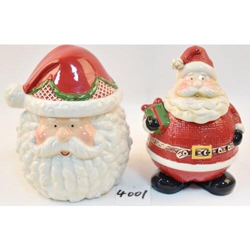 Christmas ceramic painted Santa Claus candy jar decoration ornaments holiday cups creative Christmas decoration supplies