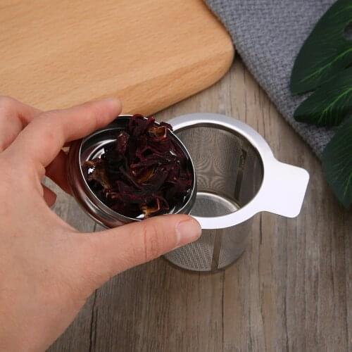 Mesh Tea Infuser Reusable Stainless Steel Tea Mesh Infuser Metal Cup Strainer Loose Leaf Filter With Lid