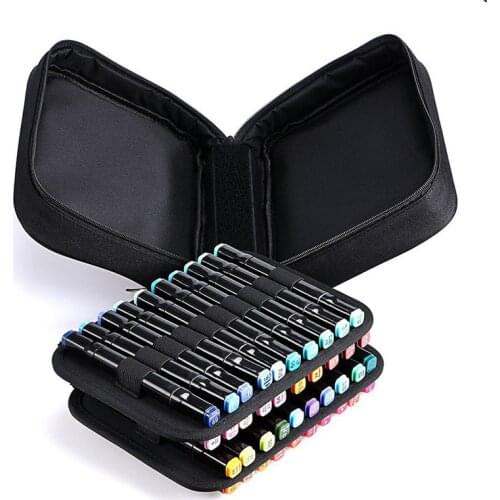 Si 40 Color Mark Pen Pencil Bag Student Painting Storage Bag Art Supplies for Artist Oily Alcohol Based Markers for Animation
