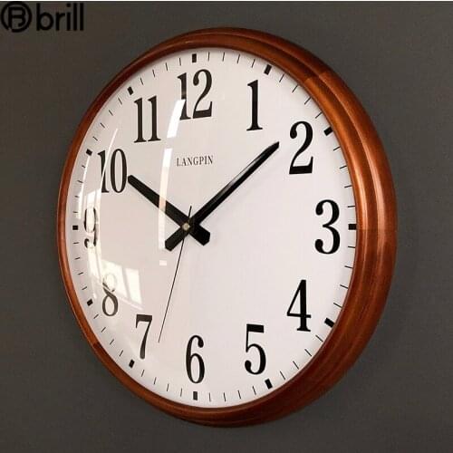 Modern Large Wall Clock Vintage Solid Wood Retro Silent Living Room Home Bedroom Wall Watches Home Decor Horloge Murale Gift
