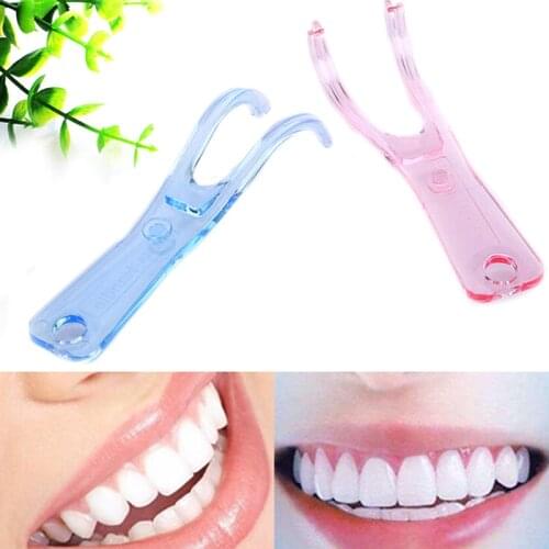 1Pc Dental Floss Holder Aid Oral Picks Teeth Care Interdental Convenient Durable Teeth Cleaning Random color New