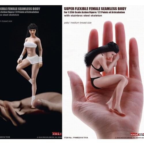 TBLeague PHMB2018-T01A & T01B 1/12th Scale Super-Flexible Female Seamless Body(with head)