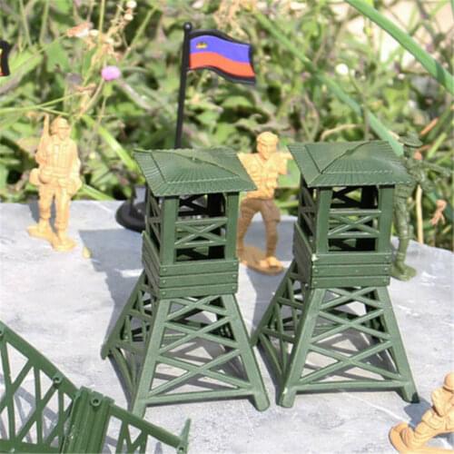 Military Watch Tower Model Plastic Toy Soldier Army Men Accessories Chic