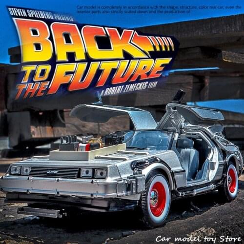 WELLY 1:24 DMC number one player Back to the future Time simulation alloy car model crafts decoration collection toy tools gift