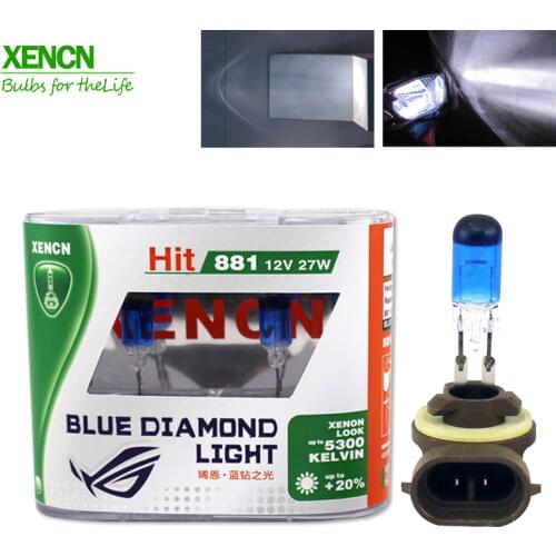 XENCN 881 12V 27W 5300K Emark Blue Diamond Light Halogen Car Bulbs Auto Lamp for Hyundai Kia Chevrolet Ford Oldsmobile New 2Pcs