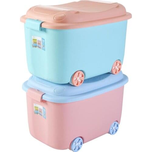 Storage box clothes toy storage box plastic covered household clothes storage box extra large clearance 2 sets