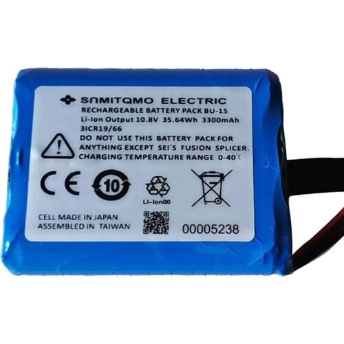 Replaced battery pack BU-15 10.8V 3300mAh for Sumitomo T-400S fiber welding machine T400S fiber fusion splicer battery pack