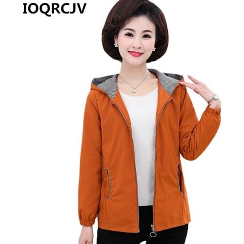 2019 Autumn Fashion Women Jackets Windbreaker Hooded Zipper Pockets Casual Long Sleeve Female Jacket Coat Outwear Large Size 5XL