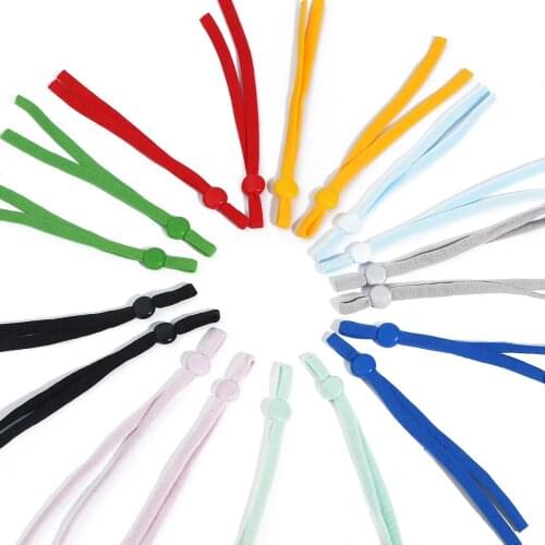 50pc Colorful mask Sewing Elastic Band Cord with Adjustable Buckle Stretchy Mask Earloop Lanyard Earmuff Rope DIY Making Supply
