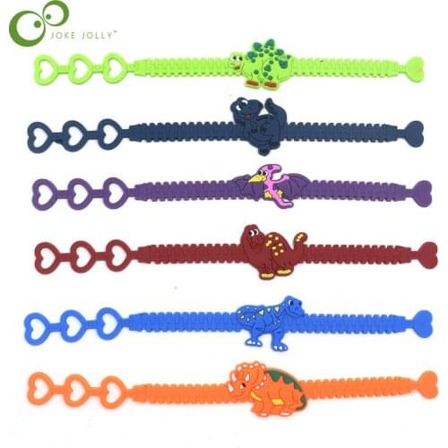 6pcs Birthday Party Decorations Kids Gifts Party Supplies Dinosaur Party Rubber Bangle Bracelet Baby Shower Decorations WYW