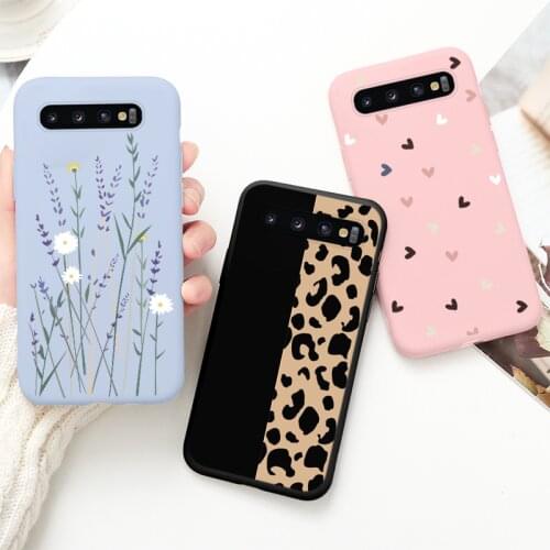 Phone Case For Samsung Galaxy S10 Plus S 10 Plus Case Cute Cat Cover For Samsung s10 plus Leopard Flame TPU Phone Capa 6.4"