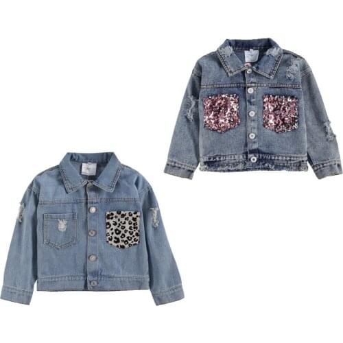 Kids Denim Jacket Girl Coats 2021 New Children Clothing Autumn Spring Baby Girls Clothes Outerwear Jean Fashion Jackets 1-6Years
