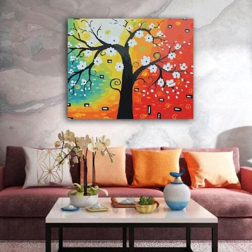 DIY colorings pictures by numbers with tree picture drawing painting by numbers framed Home