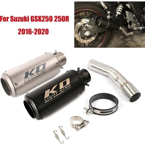 For Suzuki GSX250 GSX250R 2016-2020 Exhaust Link Pipe Middle Connector Modified 51mm Muffler End Tips Slip On Motorcycle