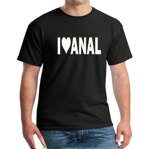 Harajuku Tee Top Streetwear Leisure Alphabet interest I LOVE ANAL Printing TShirt Men Cool Heartbeat T-Shirt Oversized T Shirt