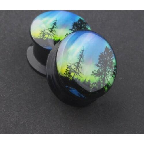 JUNLOPWY Tree of Life Logo Ear Stretching Lobe Plugs Acrylic Flesh Tunnel 6 Gauge Earring Piercing Expanders 160pcs 6g-5/8" inch