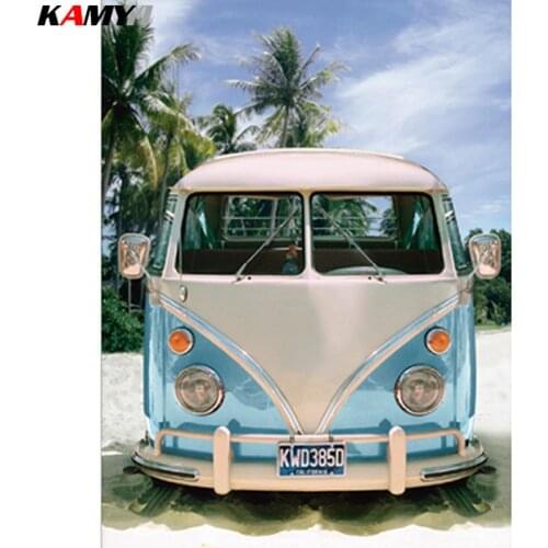 Full Square/Round Drill 5D DIY Diamond Painting tour car 3D Embroidery Cross Stitch Mosaic Rhinestone Decor HYY