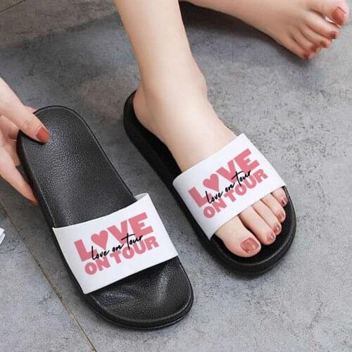Korean Version Harajuku Girl slippers Summer Slipper Love On Tour Slippers women shoes Casual Slippers Ladies