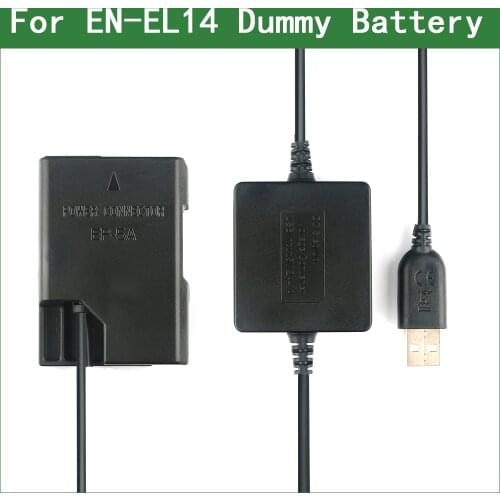 Lanfulang 5V USB to EN-EL14 EL14A EP-5A Dummy Battery Power Bank USB Cable for Nikon COOLPIX P7000 P7100 P7700 P7800