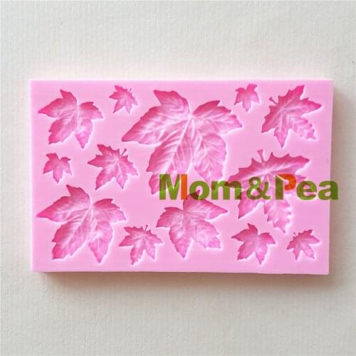 Mom&Pea 1388 Free Shipping Leaf Silicone Mold Cake Decoration Fondant Cake 3D Mold Soap Mold Food Grade