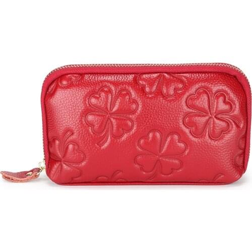 Fashion Genuine Leather Women Wallet Female Cell Phone Pocket Long Women Purses Hasp Oil Wax Leather Lady Coin Purse Card Holder